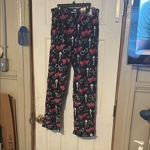 Aeropostale Black Pajama Pants with Pink and White Accents